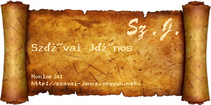 Szávai János névjegykártya